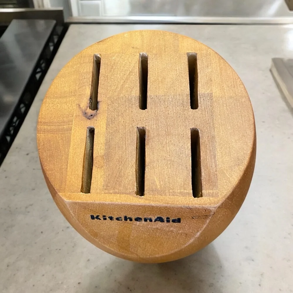 KitchenAid 6-Piece Steak Knife Set with Wood Block EUC